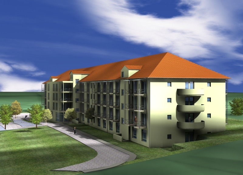 Visualisierung Rendering fr Prospekt, erstellt mit Allplan 3D gerendert mit Maxon Cinema4D